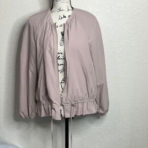 Zara NWOT Size Small Lavender Lightweight Jacket with Ruffle Hem.  Polyester